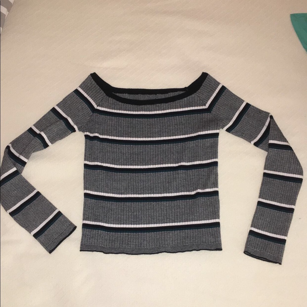 Off the shoulder striped top from pacsun.